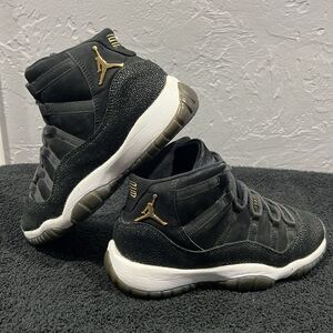 🔥🏀 Nike Air Jordan 11 Retro Premium Heiress Black Stingray Shoes - Big Kids 4.